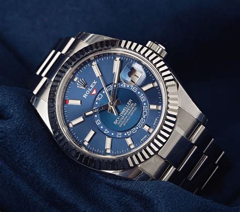 rolex blue face sky dweller|Rolex Sky-Dweller price chart.